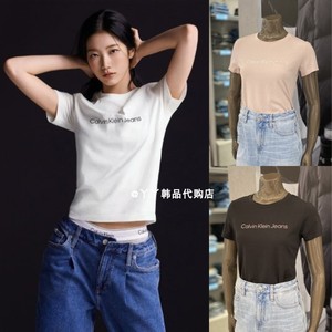 CK JEANS 韩国直邮正品代购24春夏J223860女士基本款短袖休闲T恤