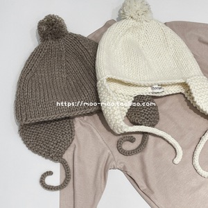 冬季加厚保暖儿童纯色毛线亮丝球球护耳帽子毛线帽男女儿童宝宝帽