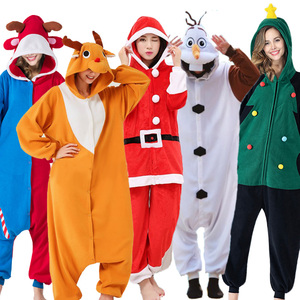 垮境派对演出姜饼人圣诞老人圣诞树梅花鹿卡通男女连体动物表演服