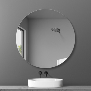 圆形镜子卫生间浴室镜壁挂无框梳妆厕所洗手间美发店化妆卫浴镜子