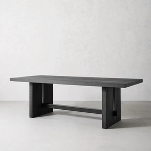 北欧实木大型办公桌现代简约长条会议桌原木工作台培训长桌椅组合