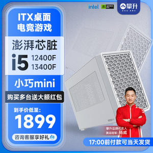 攀升ITX小巧迷你i3/i5 12400F/13400F桌面台式电脑主机DIY组装机mini全套游戏网课学习办公影音娱乐台式电脑