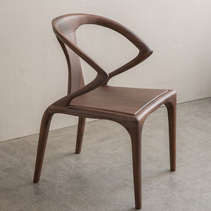 Ceccotti传世家具北美黑胡桃木餐椅艺术休闲椅组合书桌椅靠背北欧