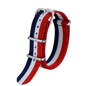 帆布表带尼龙男女款针扣布带通用红色14/16/18mm宽度手表配件表链