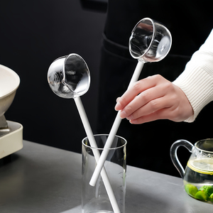 高硼硅玻璃勺子长柄耐高温厨房泼油勺高颜值咖啡勺喝汤勺子搅拌勺