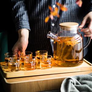 玻璃泡茶壶过滤泡茶杯 耐热加厚花草茶具 水果茶下午茶家用冷水壶