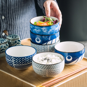 日式和风陶瓷碗家用单个创意个性可爱碗餐具套装米饭碗吃饭小碗