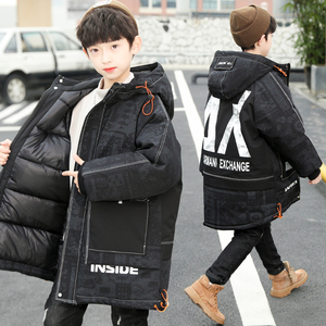 儿童装男童冬装棉衣外套2021新款冬季中大童洋气韩版中长款棉服潮