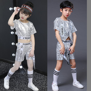 儿童宇宙服爵士舞街舞嘻哈啦啦操啦啦队服装男女小孩演出服舞蹈服