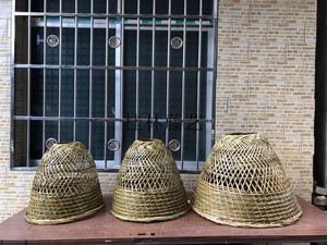 传统手工艺鱼篓竹编灯罩 笆篓竹篮渔具民间工艺装饰