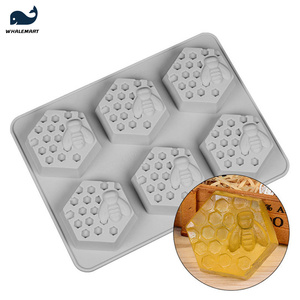 6连蜂巢手工皂硅胶模具六边形蜂窝蜜蜂自制肥皂DIY工具蛋糕烘焙