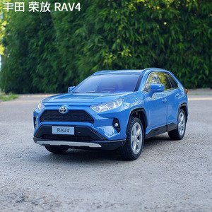 1/24丰田荣放RAV4合金汽车模型回力声光玩具越野车金属车摆件礼物