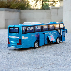 合金双层巴士汽车模型仿真旅游大巴车儿童玩具车开门公交车客车