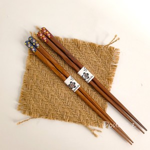 玉兔柄日式铁木尖头防滑筷子一人一筷家用情侣筷2双装防霉寿司筷