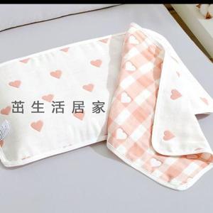 新生幼儿园小枕巾儿童专用婴儿垫头可固定纯棉吸汗可爱枕芯套纱布