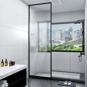 一字型极窄玻璃门卫生间浴室半隔断简易屏风洗手间干湿分离浴屏定