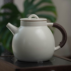中式苏打釉大号煮茶壶侧把壶 陶泥炭炉电陶炉功夫茶具家用烧水壶