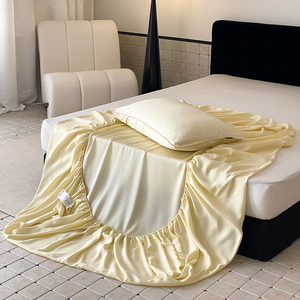 时尚纯色正宗兰精天丝单床笠全包床垫保护罩夏季凉感床罩床上用品