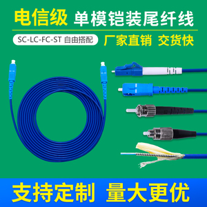 防鼠单模铠装光纤跳线 LC/SC/ST/FC多模单芯双芯万兆铠装光纤尾纤