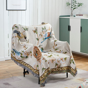 外贸高档沙发垫休闲毯棉线毯奶油风沙发毯高级感沙发罩巾床毯盖毯