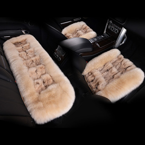 冬季羊毛汽车坐垫狐狸毛无靠背小三件套车垫子前排单片后排长座垫