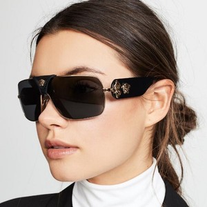 代购正品范思哲Versace时尚黑金雕花大方框女墨镜太阳眼镜VE2207Q