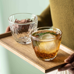 青梅果酒杯子玻璃日式本茶清酒气泡酒杯ins风威士忌洋酒北欧锤纹