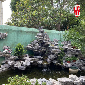 上海上门设计鱼池假山天然真石头别墅花园庭院鱼池假山造景