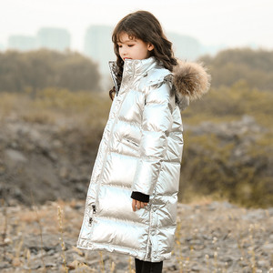 韩国代购2022冬装新款女童羽绒服洋气韩版中大儿童中长款毛领外套