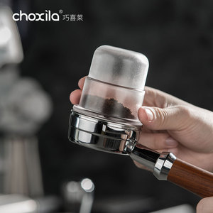choxila透明接粉杯防飞粉手柄倒扣意式咖啡接粉器58mm称豆闻香杯