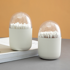 便携透明棉签盒收纳家用简约创意欧式棉签桶带盖棉签收纳筒棉签罐