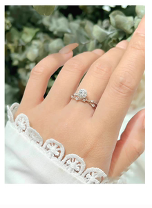 灿若星辰纯银钻戒小众设计求婚结婚仙女指环莫桑钻18k戒指女饰品