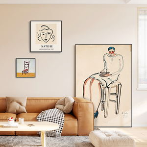 抽象艺术装饰画客厅沙发背景墙落地画小众风格油画创意组合挂画