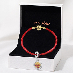 Pandora潘多拉官网好运升吉祥如意旋转吉红绳手链套装女新年礼物