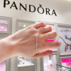 Pandora潘多拉纯银光环网球手链女小众轻奢生日礼物599416C01
