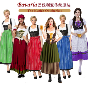 巴伐利亚传统服装女款田园风女仆装长裙音乐之声话剧表演服德国装