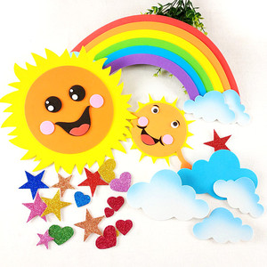 小学幼儿园教室装饰品环境布置贴图黑板报主题墙贴泡沫太阳小云朵