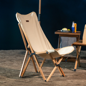 户外折叠椅实木榉木蝴蝶椅家用夏季白色便携钓鱼椅公园露营沙滩椅