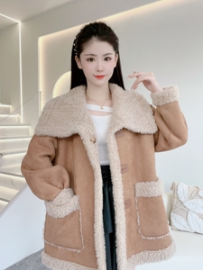 【爱路莎】239-8879 新款全羊毛颗粒两面穿 秋冬新品女士外套