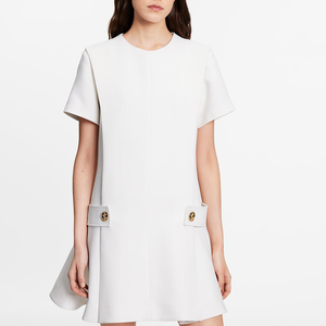 法式白色小众连衣裙2024夏季欧美高端奢华大牌复古气质小香风裙子