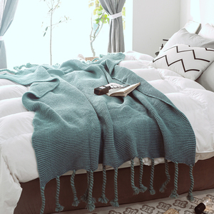 北欧麻花针织盖毯 粗毛线 编织毯子 沙发装饰休闲毯 样板床尾毯搭