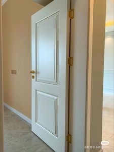 白色法式复古烤漆门卧室门房间门奶油风实木多层复合门定制对开门