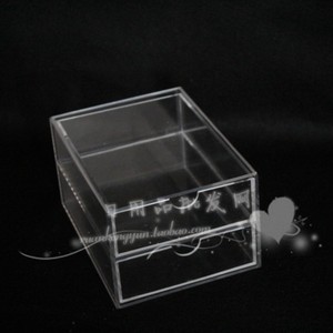 透明水晶亚克力2层抽屉柜首饰化妆品杂物盒可定制