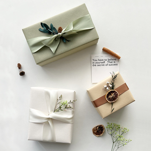 礼物包装纸礼盒礼品纸加丝带大尺寸日式纯色结婚生日开业乔迁