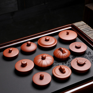 中式半手工制作朱泥红紫砂茶壶盖泡茶水杯盖子非定制单卖茶具配件
