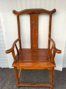 官帽椅圈椅奥坎实木扶手靠背椅红木太师椅仿古中式总统椅主人椅子