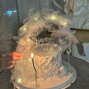 母亲节礼物钻石happybirthday数字蛋糕装饰女神女生生日插件插牌