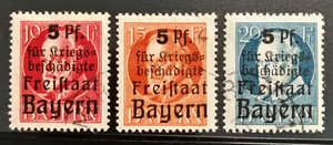巴伐利亚1919年路德维希国王加盖改值3全销 斯科特目录6.4美元