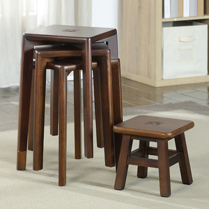 实木凳子可叠放木凳中式餐凳餐椅家用方凳简约化妆凳圆凳矮凳板凳