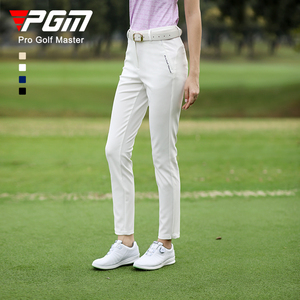 PGM 高尔夫女裤女装夏季服装微喇叭裤子开叉运动球裤女士白色长裤